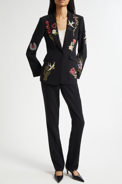 Claudra Embroidered Blazer & Pants Set