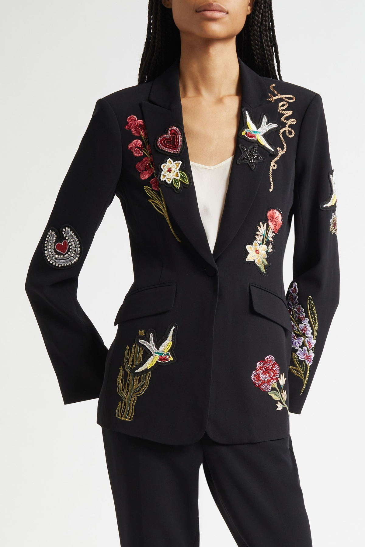 Claudra Embroidered Blazer & Pants Set
