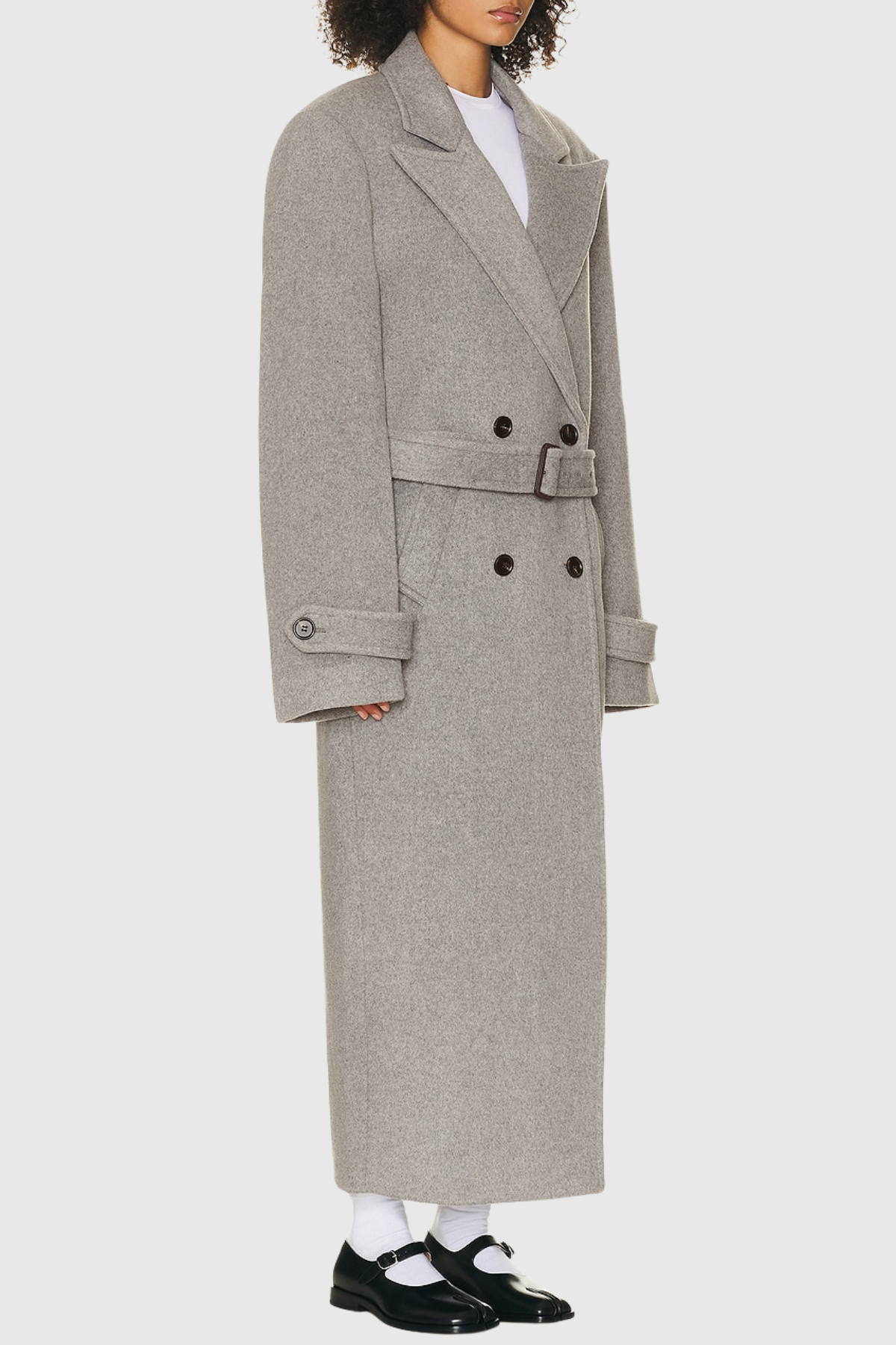 Clayta Wrapped Belted Coat - Grey