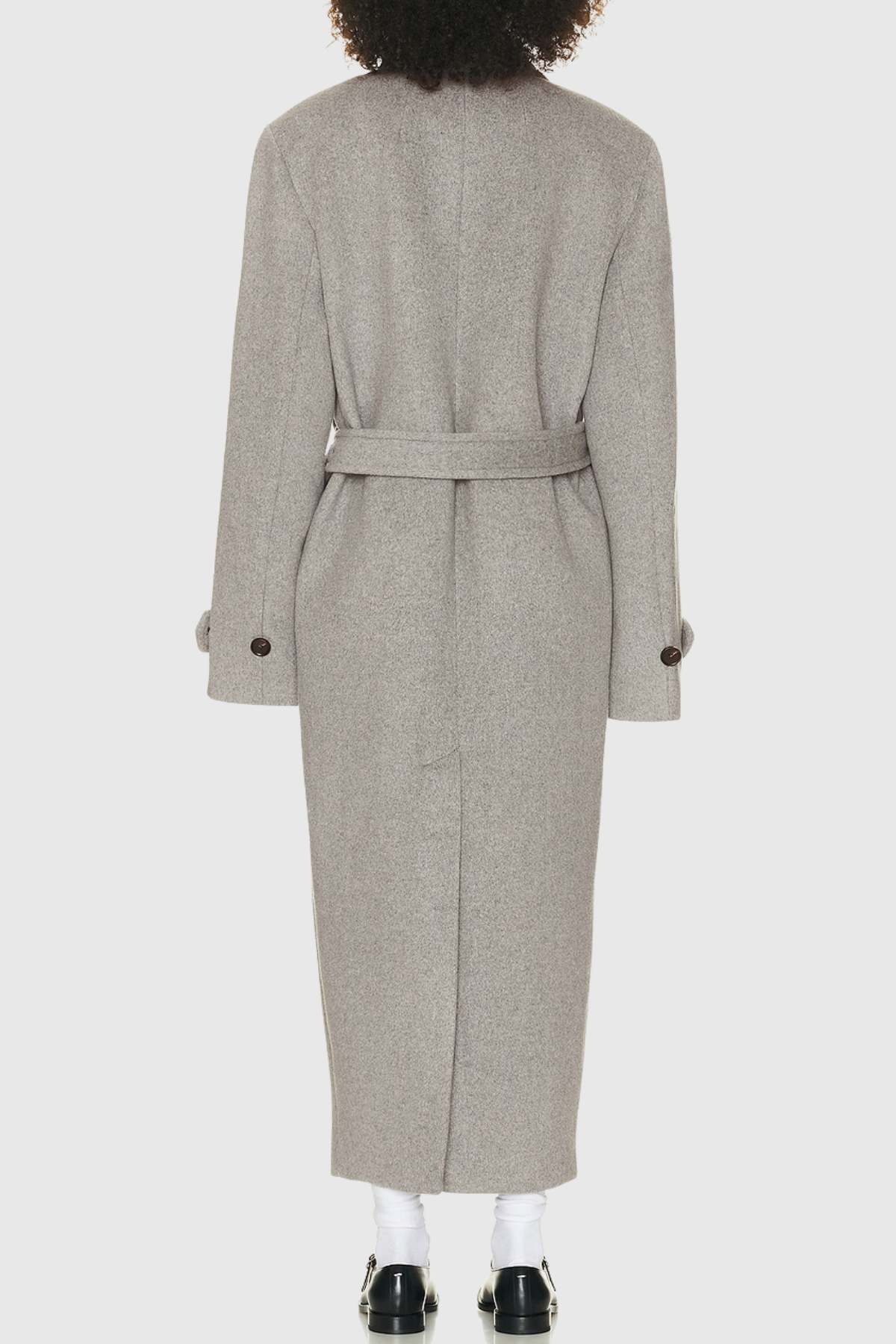 Clayta Wrapped Belted Coat - Grey