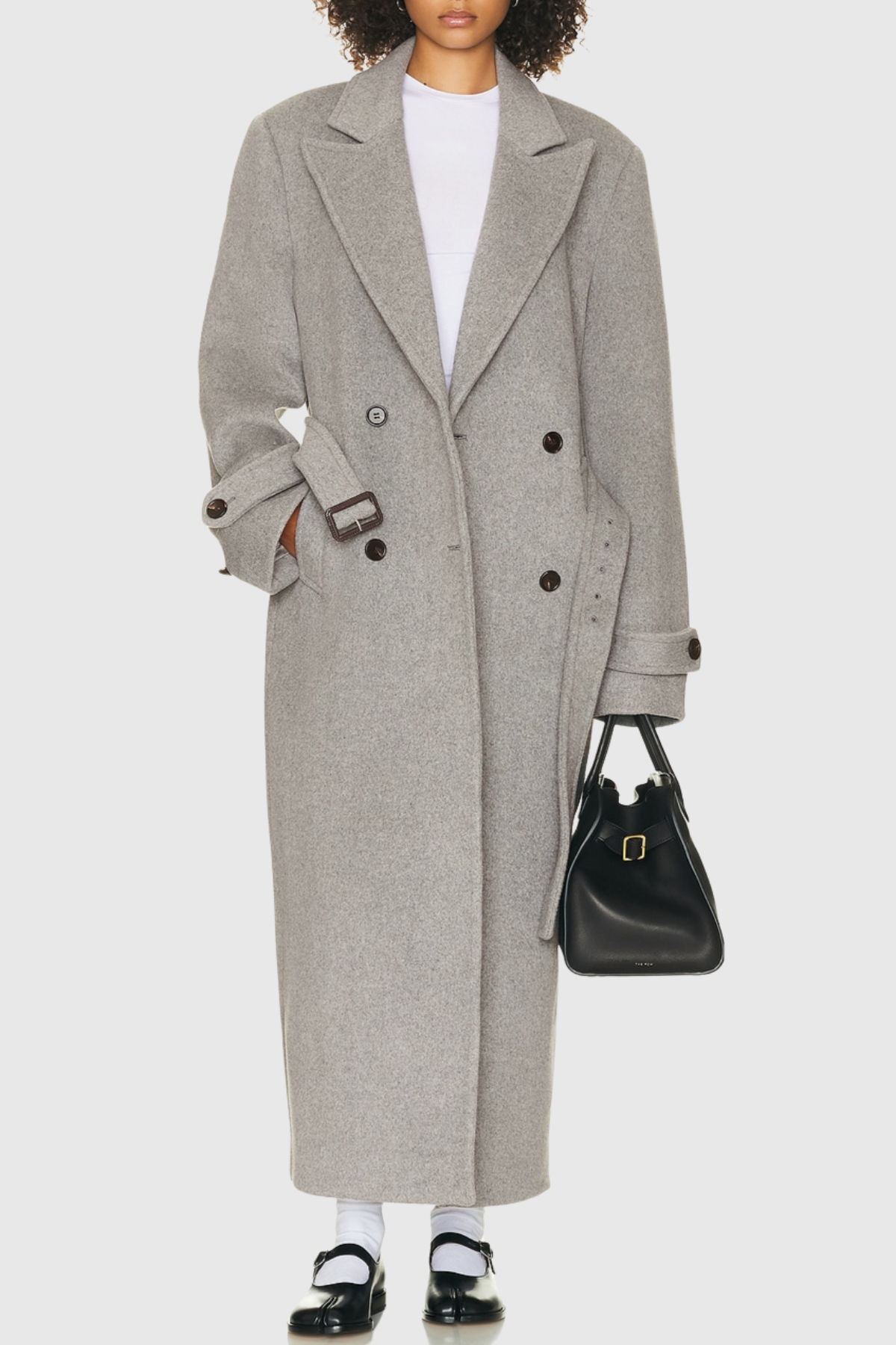 Clayta Wrapped Belted Coat - Grey