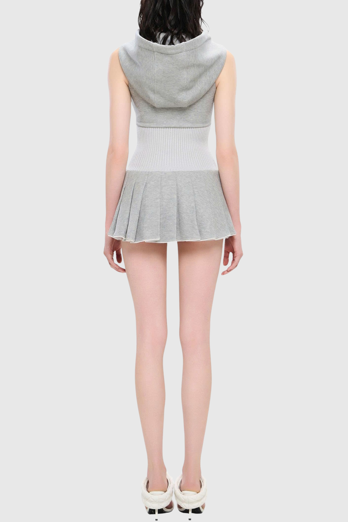 Cliffa Sleeveless Knit Mini Dress - Grey