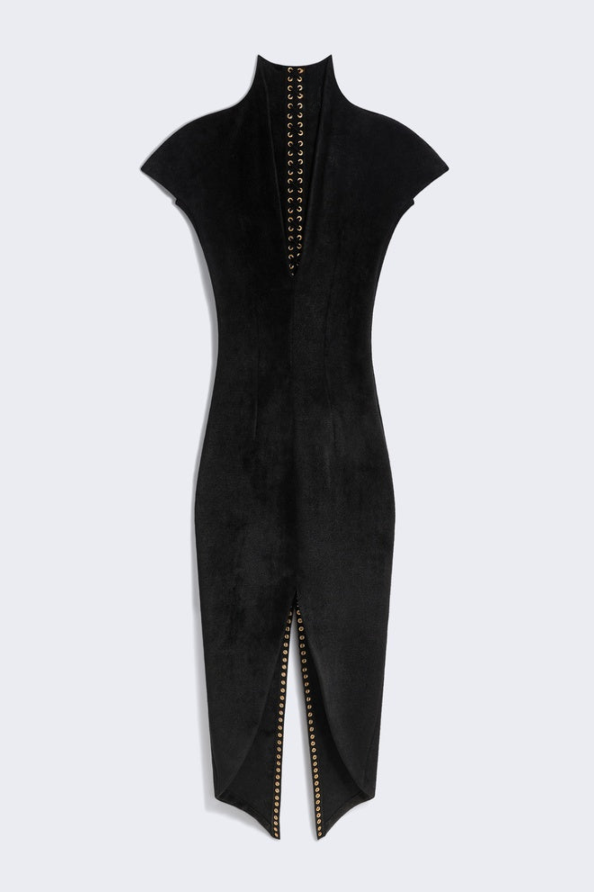 Clotia Lace Up Split Midi Dress