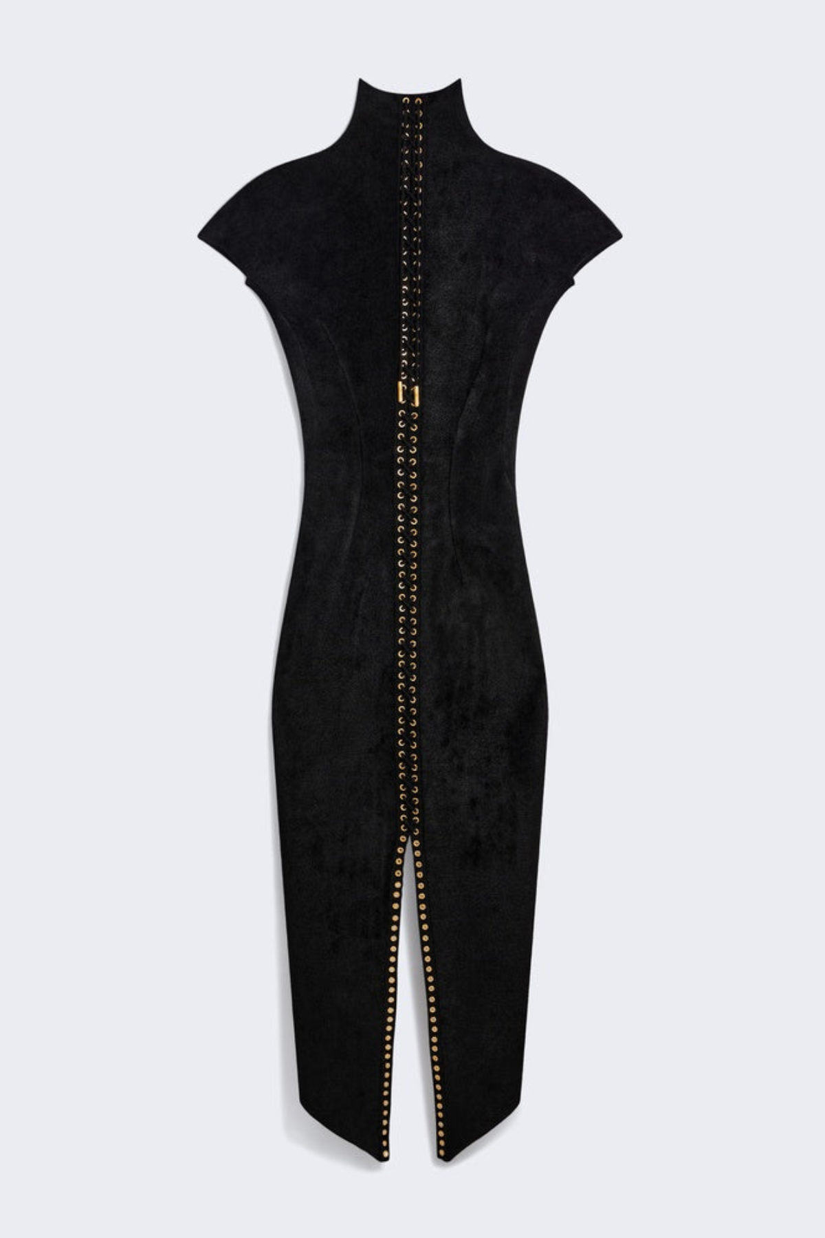 Clotia Lace Up Split Midi Dress