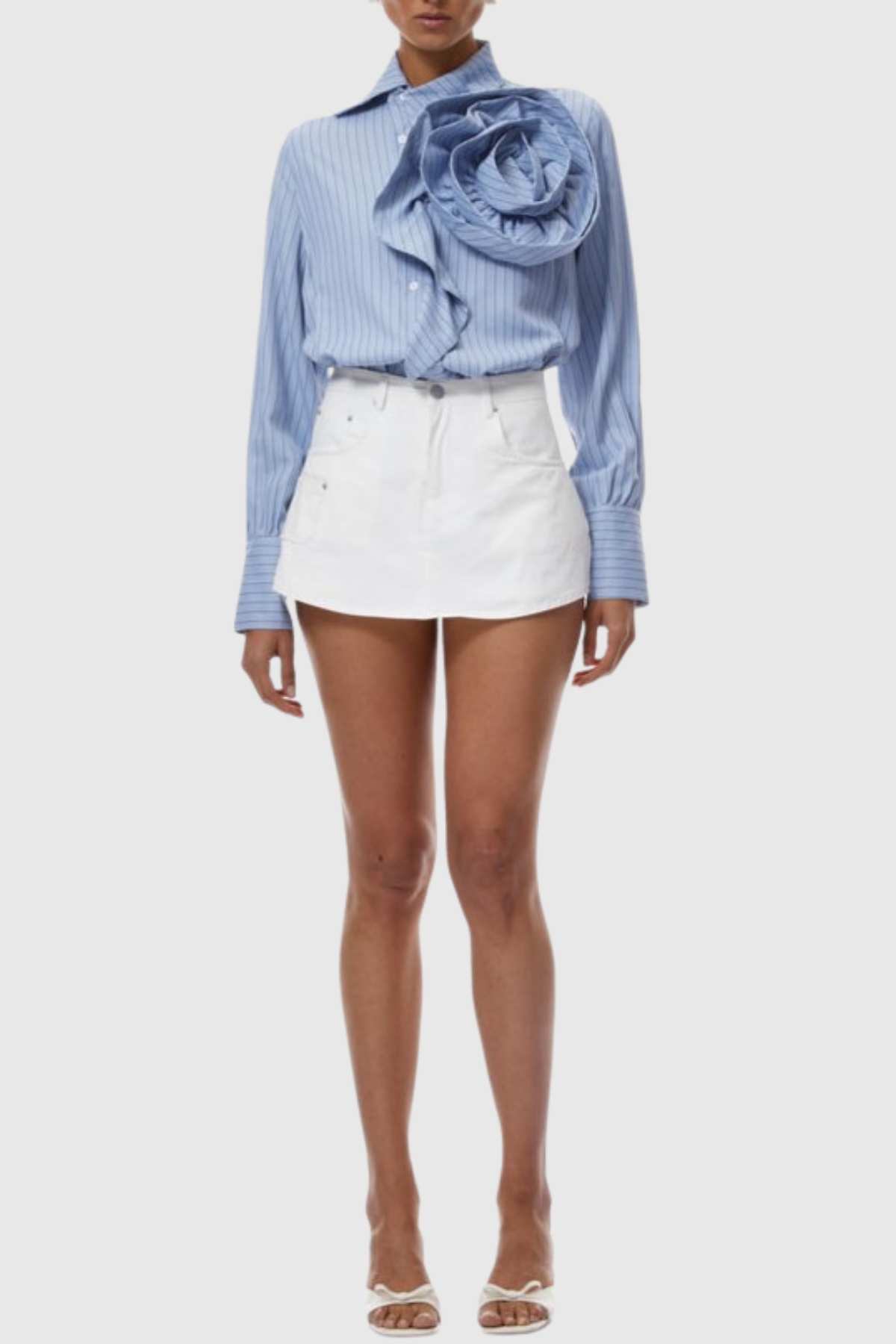 Clyde Floral Appliqué Striped Shirt