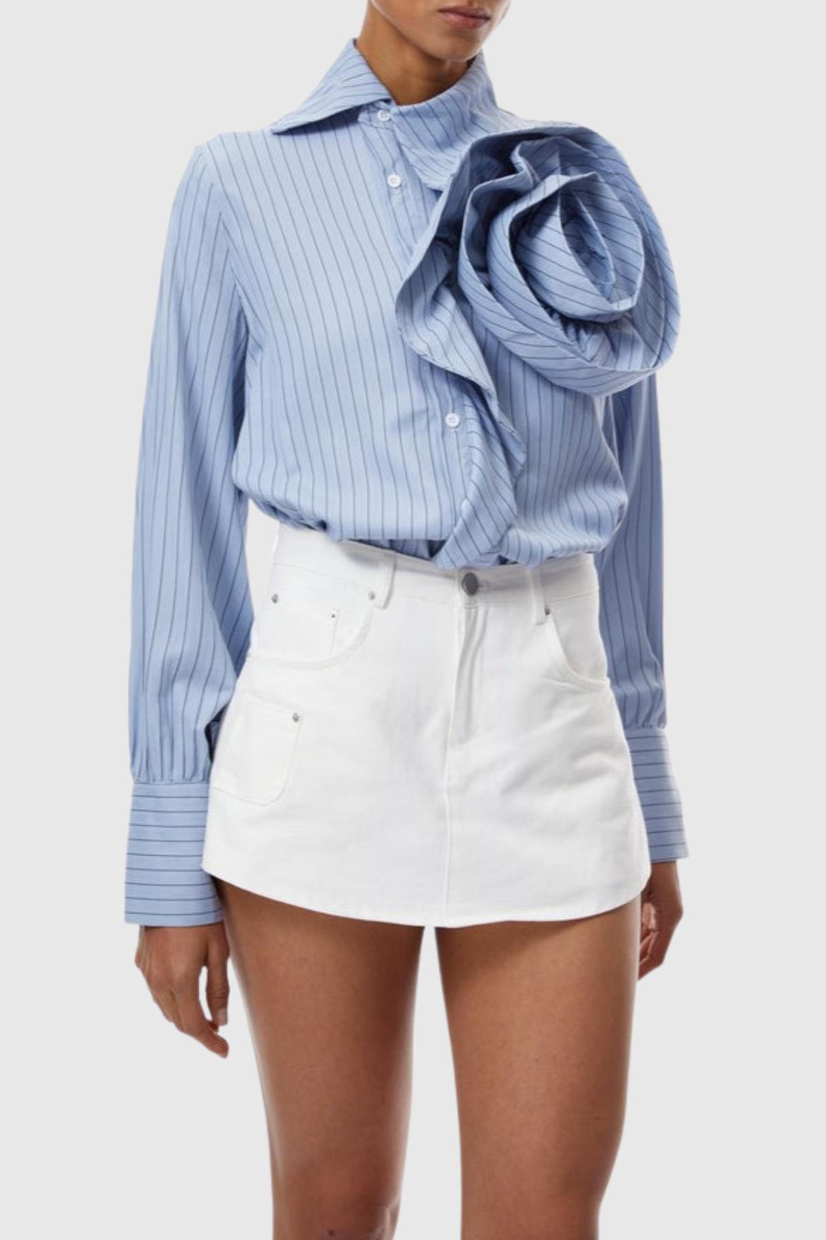 Clyde Floral Appliqué Striped Shirt