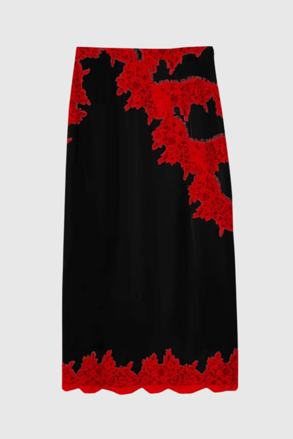 Coise Lace Halter Top & Midi Skirt Set - Red