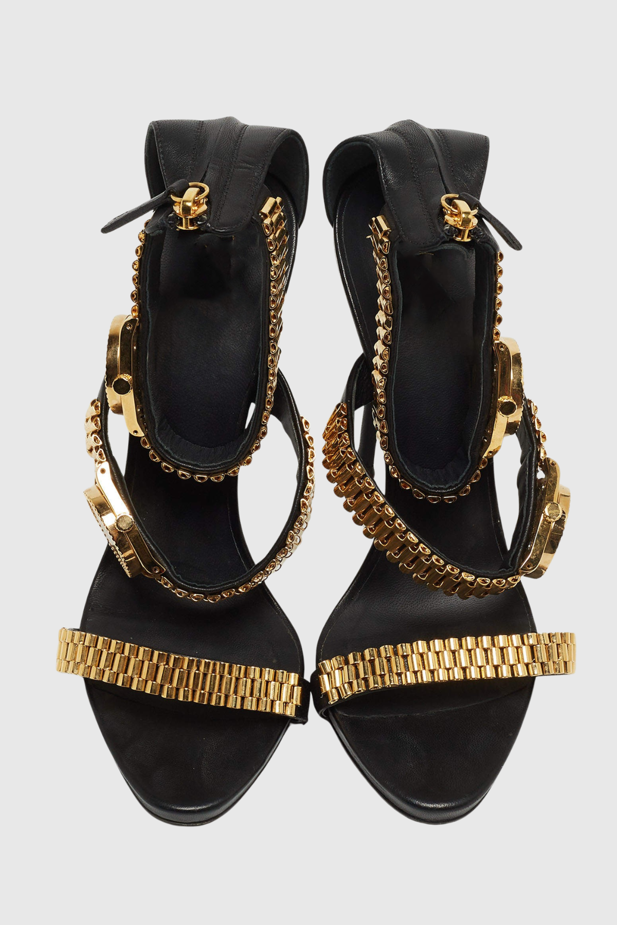 Colera Watch Strap Sandals - Black