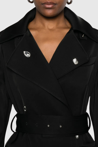 Colta Crystal Embellished Trench Coat