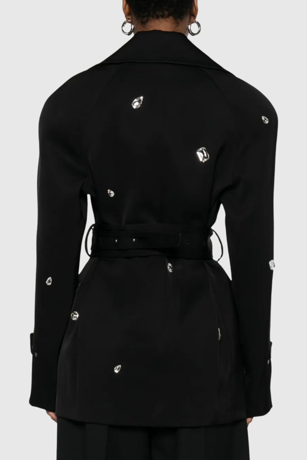 Colta Crystal Embellished Trench Coat
