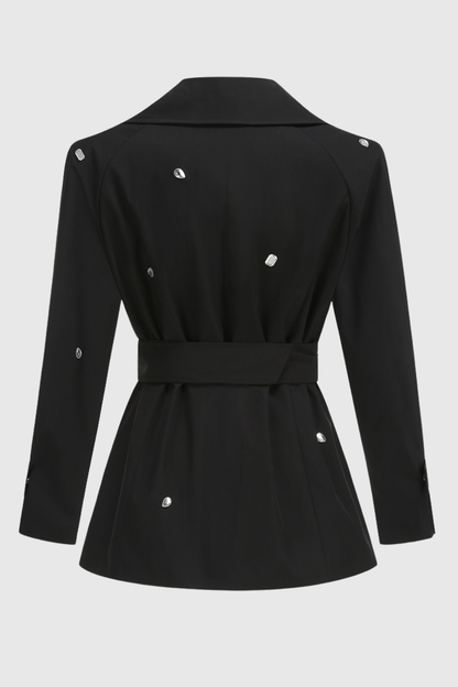 Colta Crystal Embellished Trench Coat