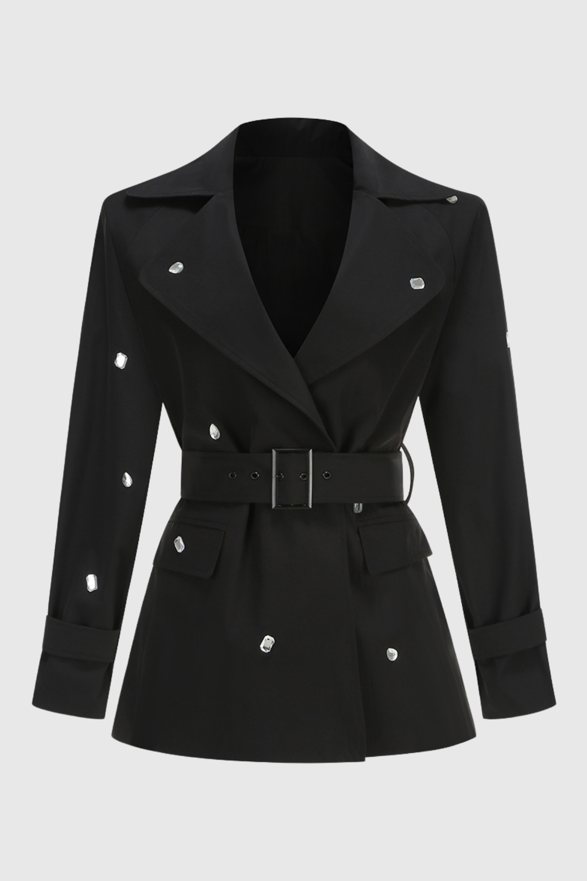 Colta Crystal Embellished Trench Coat