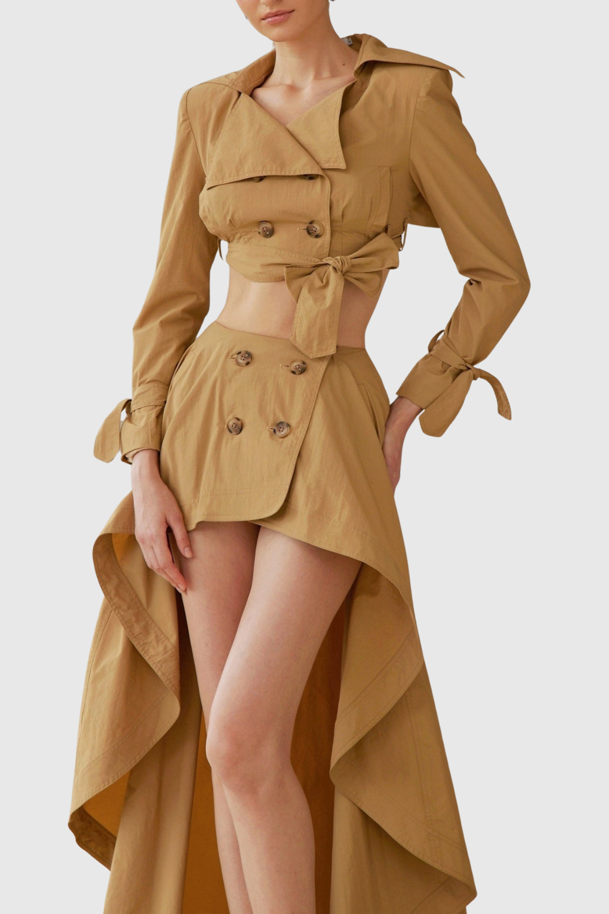 Conara Cropped Trench Jacket & Skirt Set