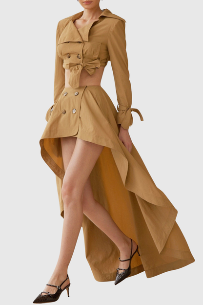 Conara Cropped Trench Jacket & Skirt Set