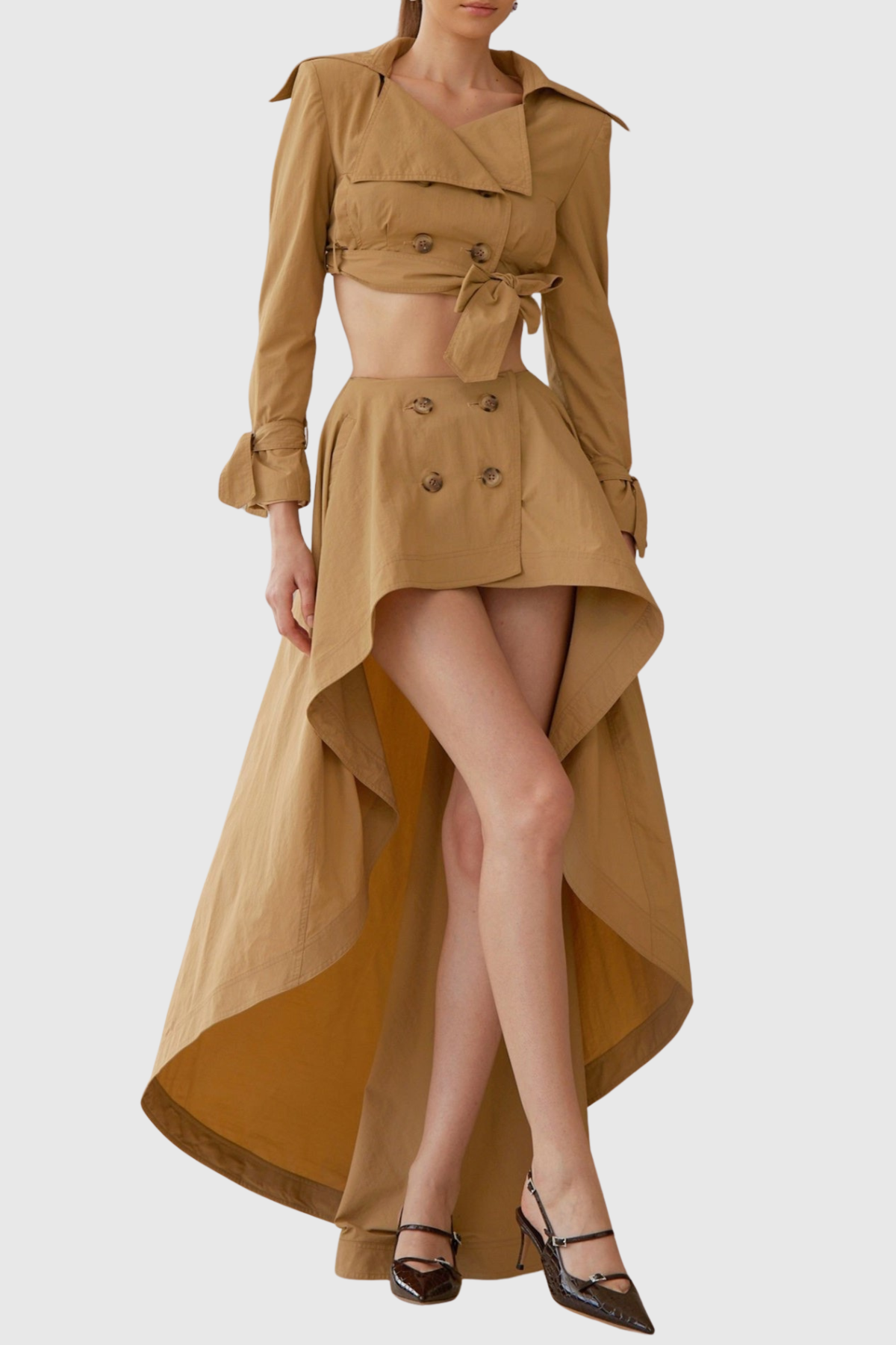 Conara Cropped Trench Jacket & Skirt Set