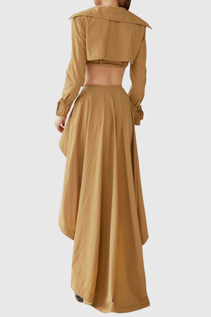 Conara Cropped Trench Jacket & Skirt Set