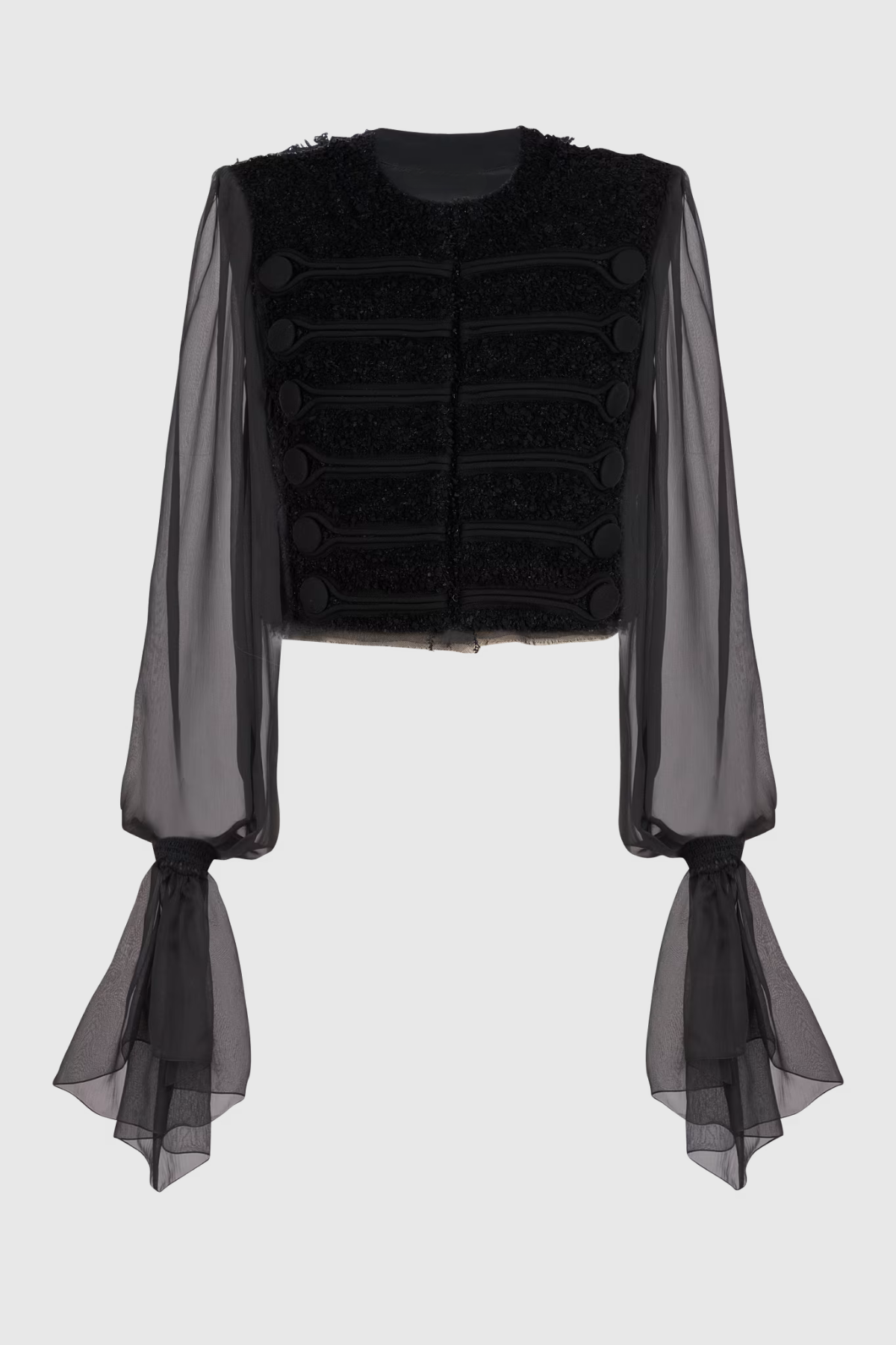 Connie Tweed Chiffon Jacket - Black