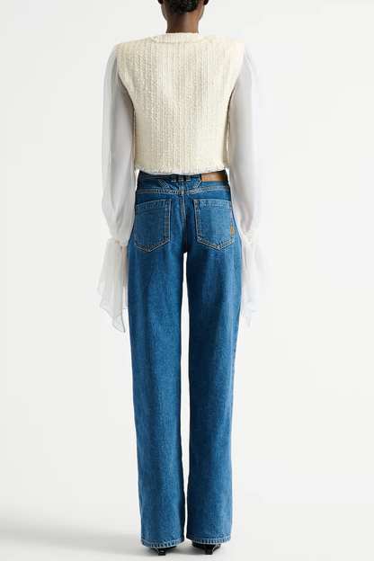 Connie Tweed Chiffon Jacket - White