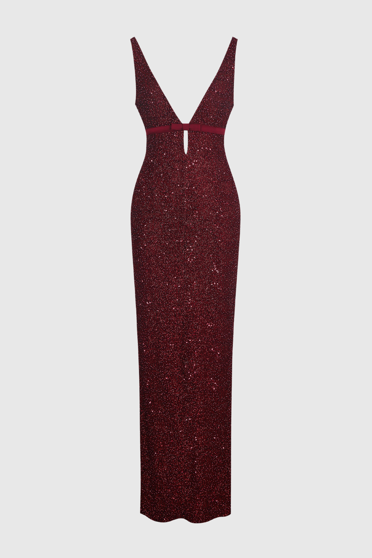 Connoy Beaded Bow Embellished Maxi Bandage Dress