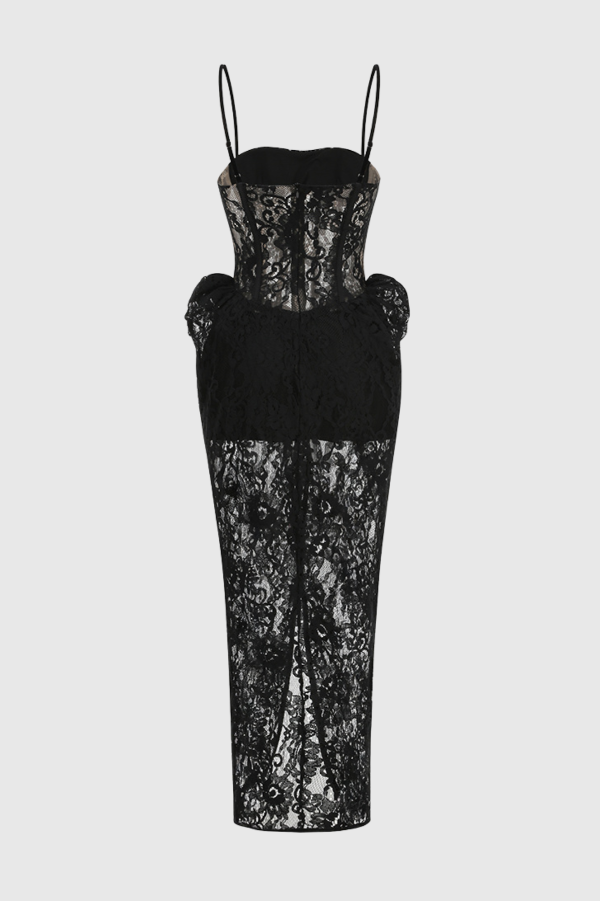 Corena Lace Corset Split Maxi Dress