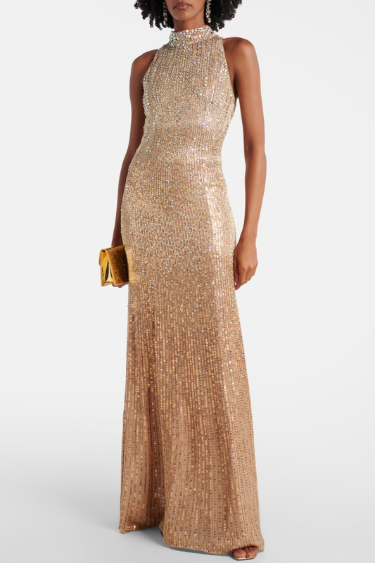 Cosetta Sequin Embellished Sleeveless Maxi Dress
