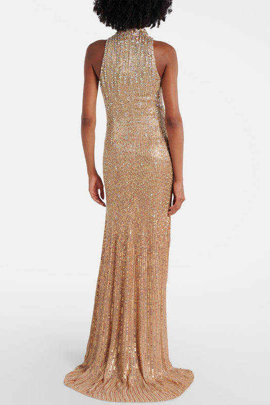 Cosetta Sequin Embellished Sleeveless Maxi Dress