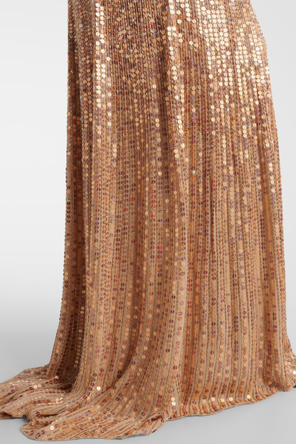 Cosetta Sequin Embellished Sleeveless Maxi Dress