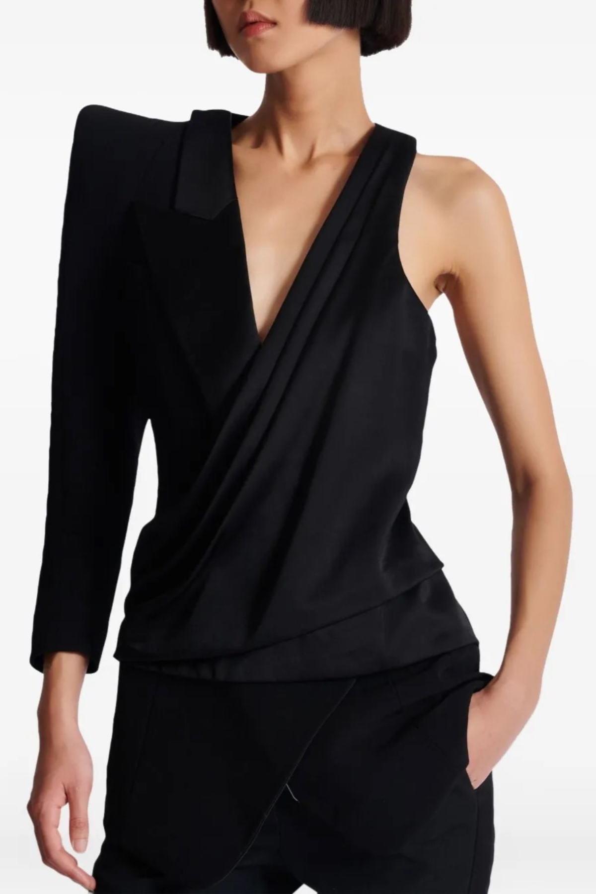 Crisoda Asymmetric Structured Blouse Blazer