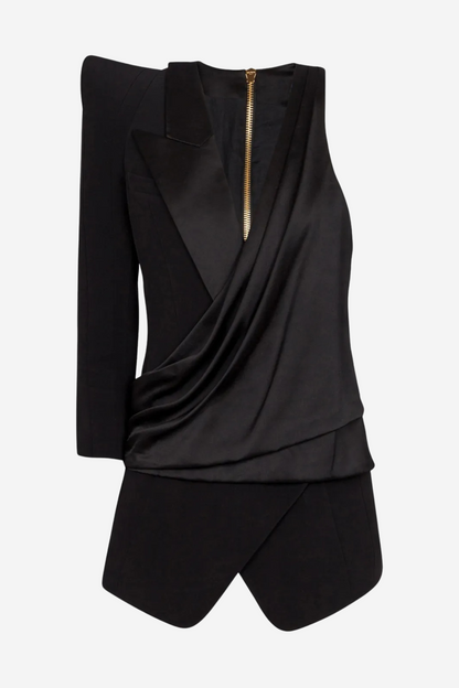 Crisoda Asymmetric Structured Blouse Blazer