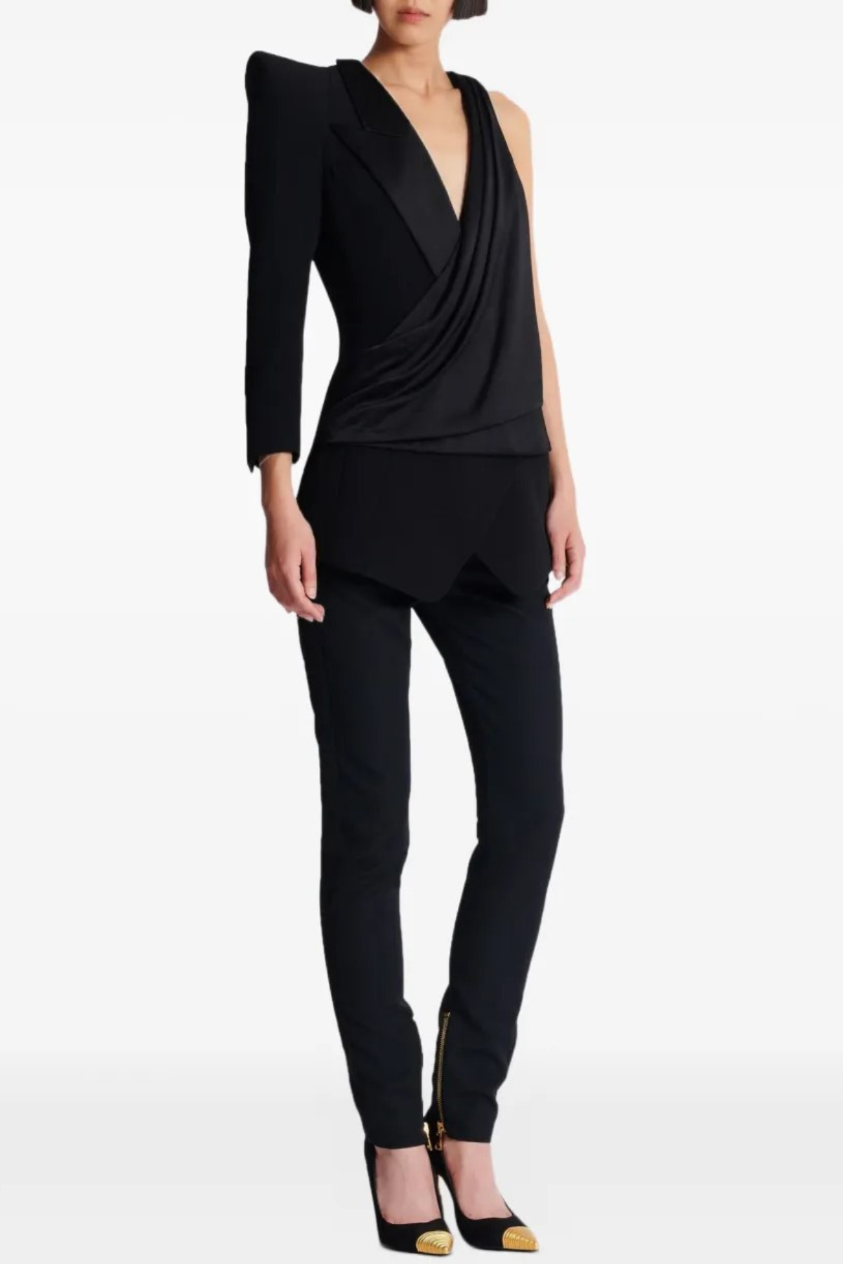 Crisoda Asymmetric Structured Blouse Blazer