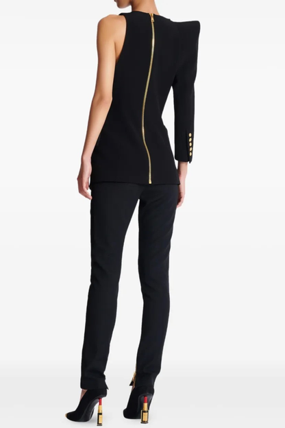Crisoda Asymmetric Structured Blouse Blazer