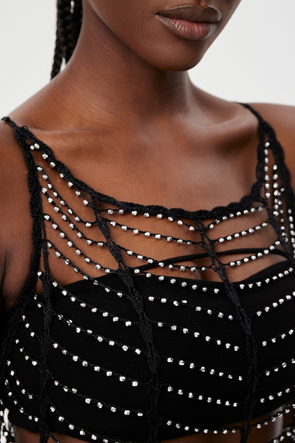 Cristal Beaded Mini Dress
