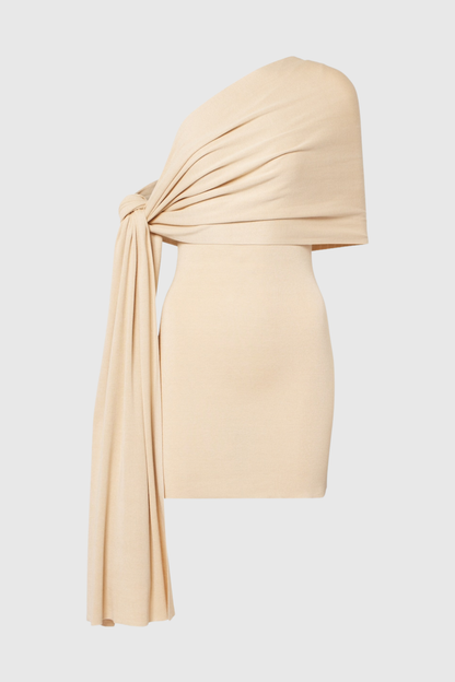 Cullen One Shoulder Draped Mini Dress