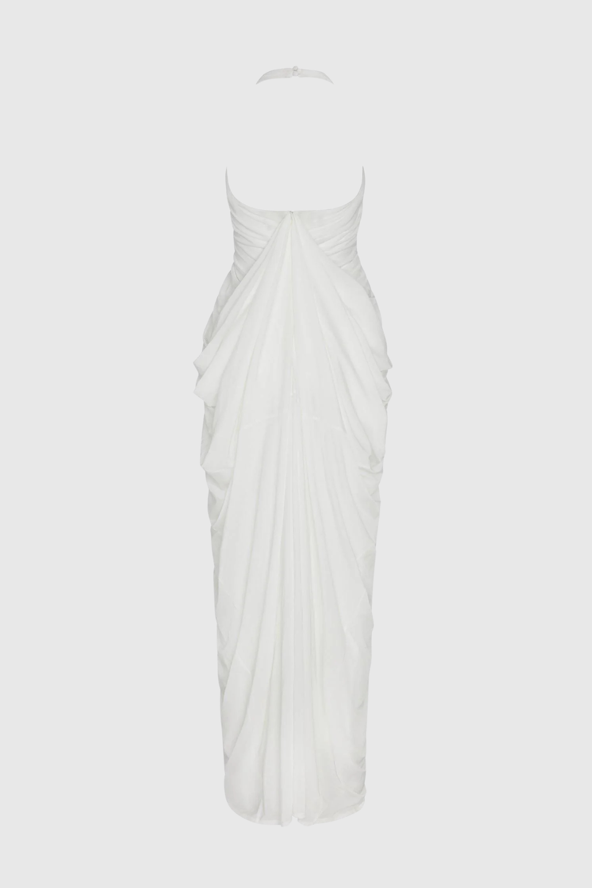 Cyrusa Halter Draped Maxi Dress - White