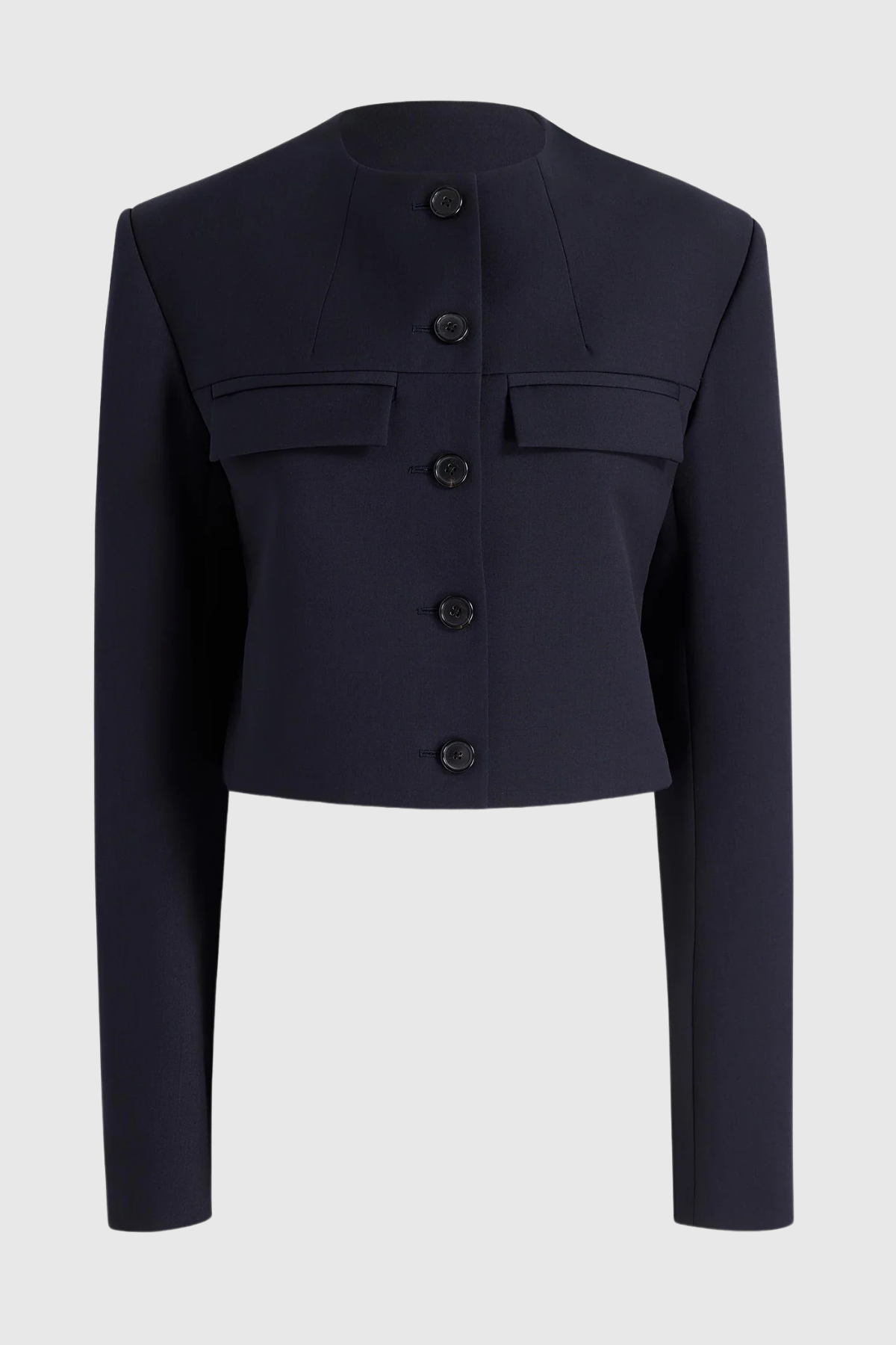 Daffoda Collarless Crop Jacket