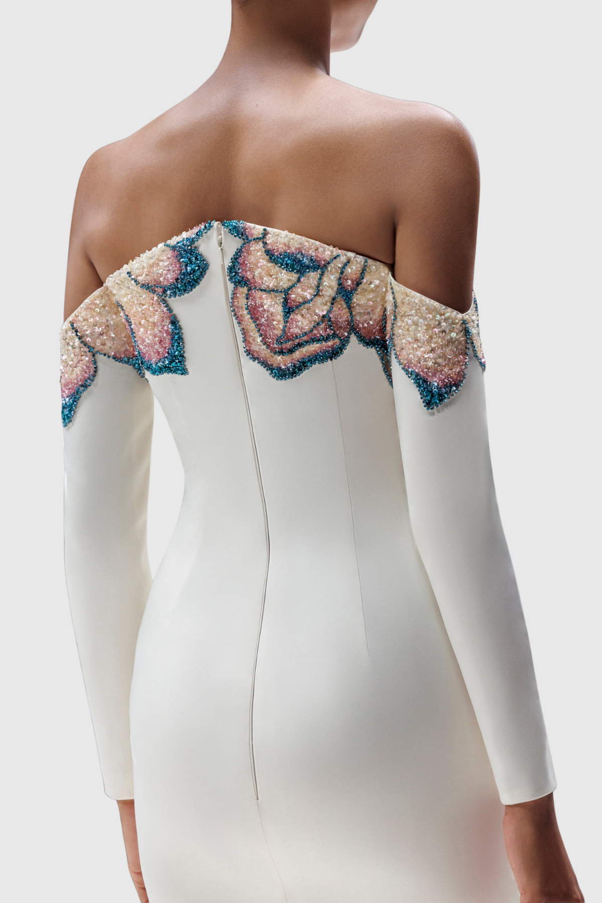 Dakar Floral Sequin Embellished Off Shoulder Maxi Dress