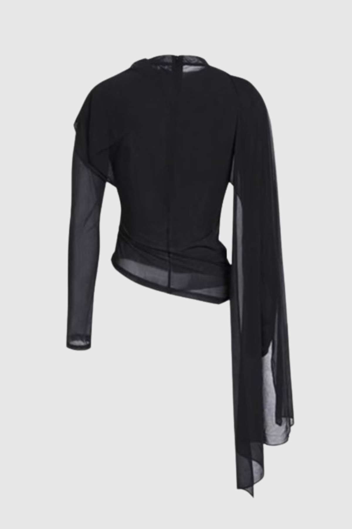 Dania Asymmetrical Shawl Mesh Top