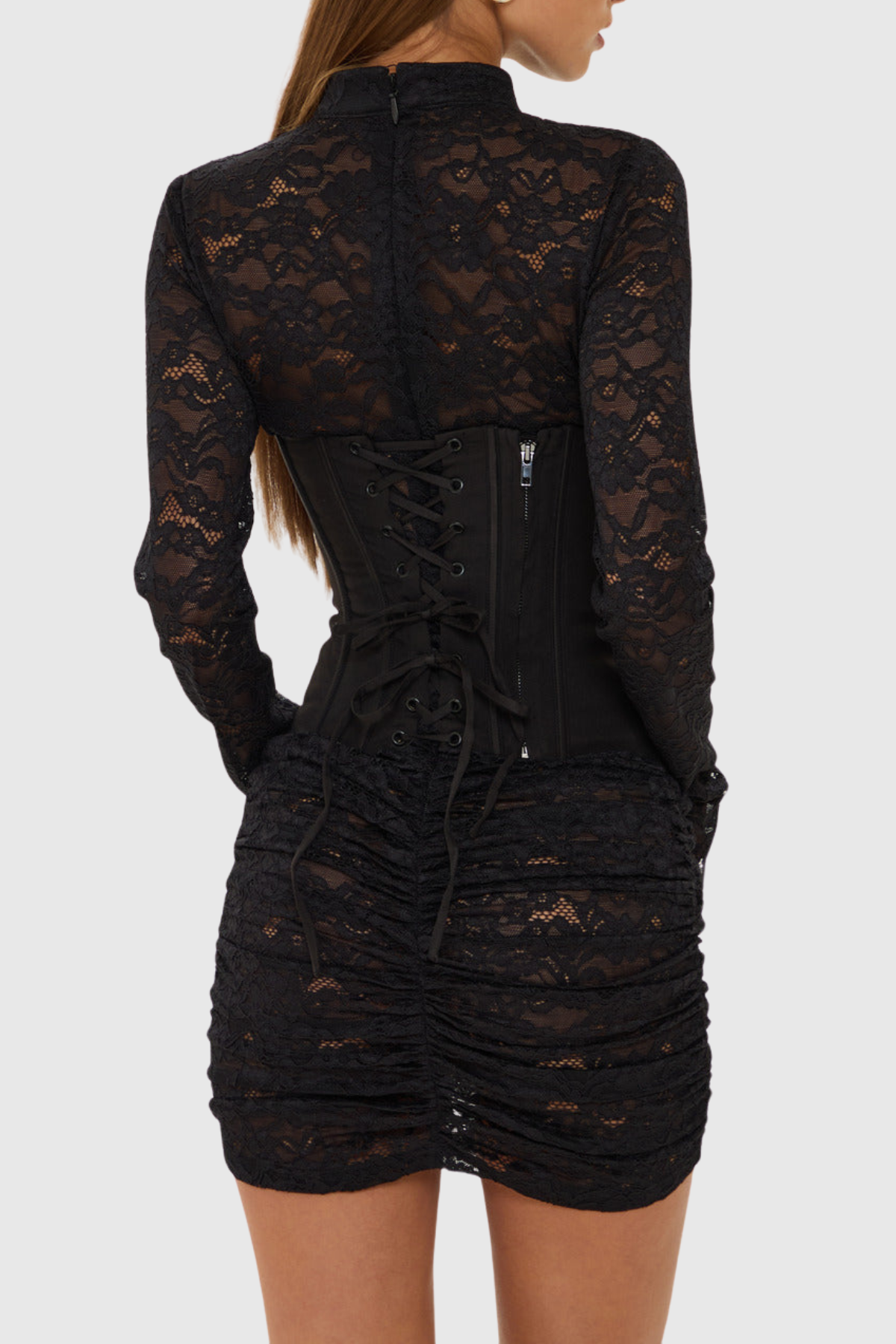 Danilo Lace Corset Ruched Mini Dress
