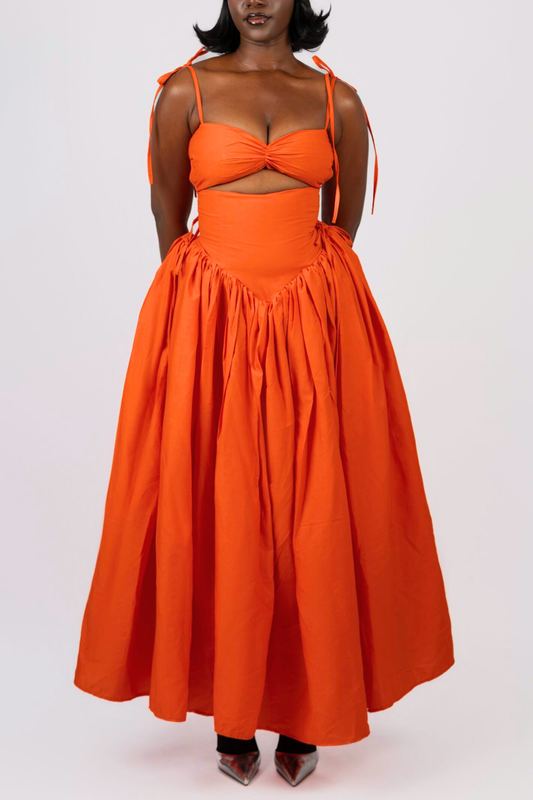 Danniz Cutout Maxi Dress - Orange