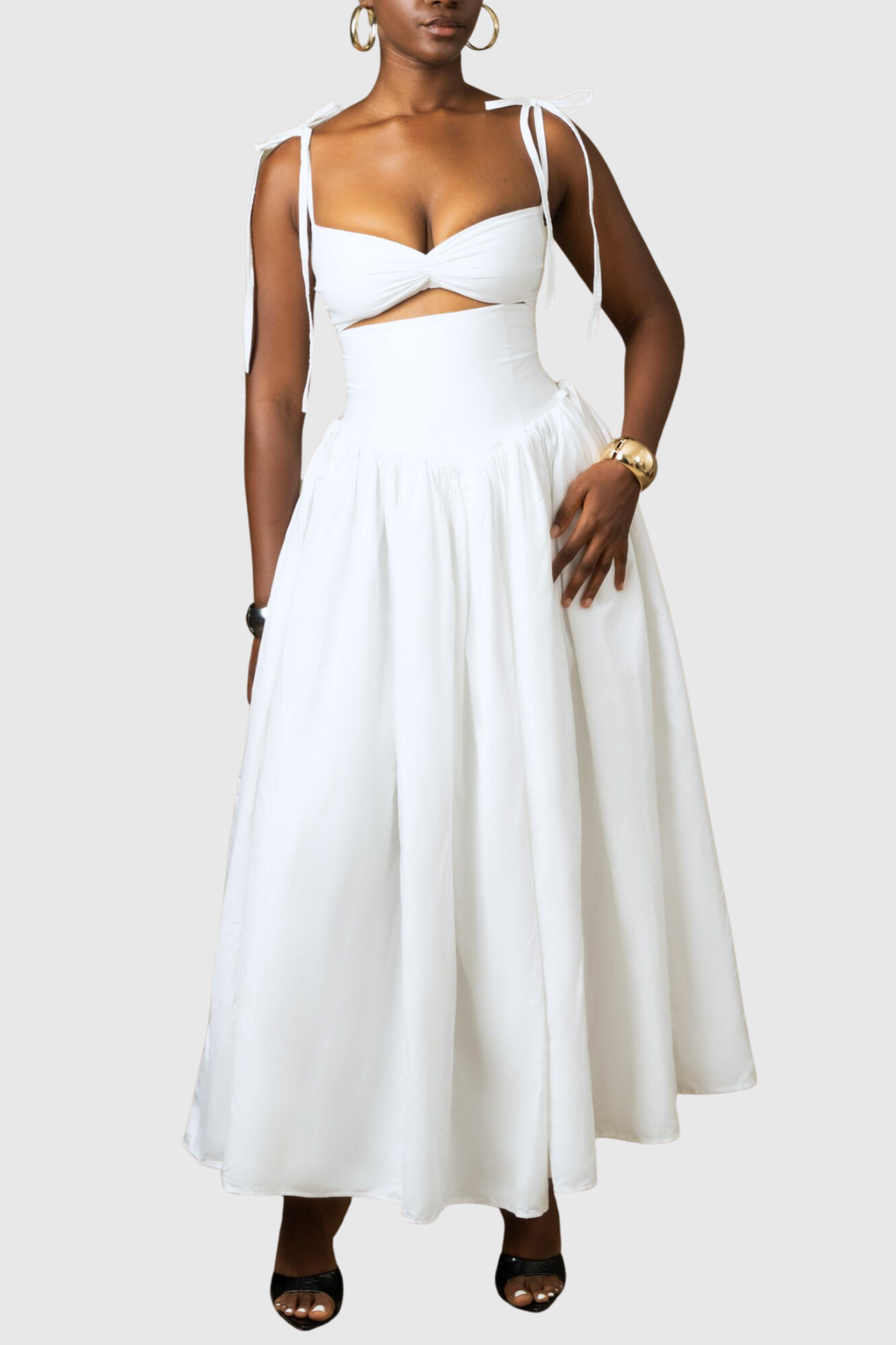 Danniz Cutout Maxi Dress - White