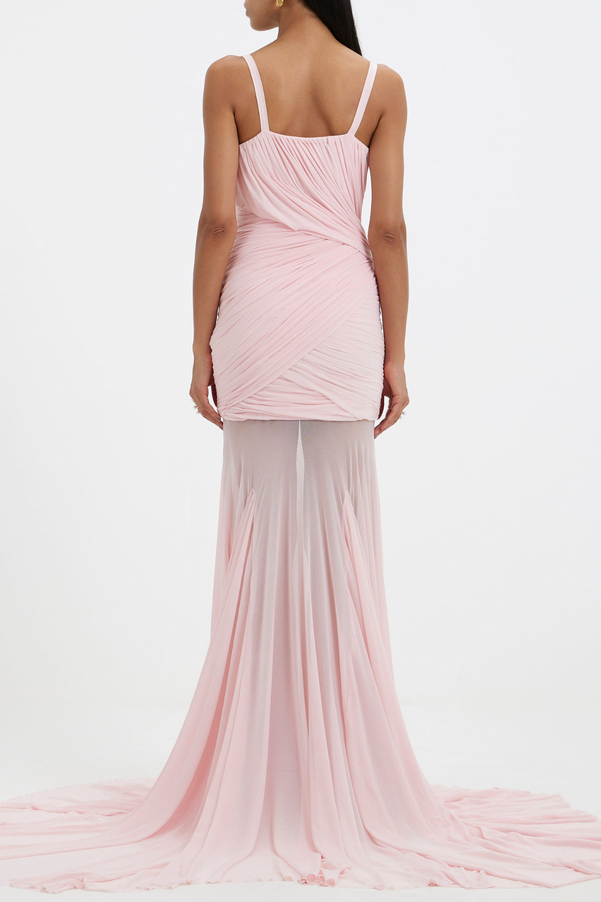 Darya Ruched Mermaid Maxi Dress - Pink
