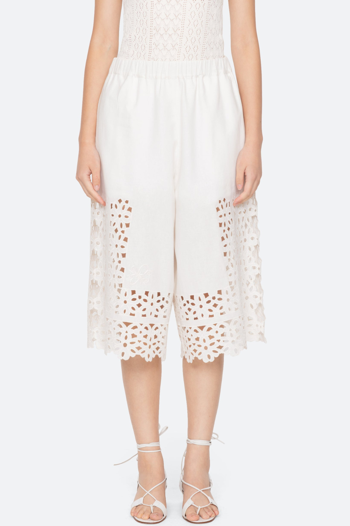 Dashiell Floral Eyelet Midi Shorts