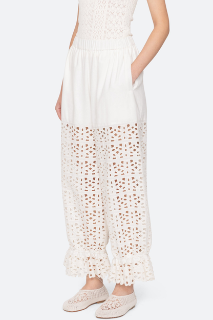 Dashiell Floral Eyelet Pants