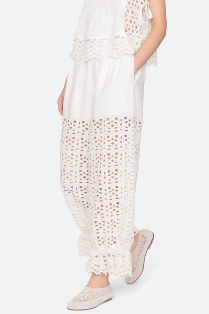 Dashiell Floral Eyelet Pants