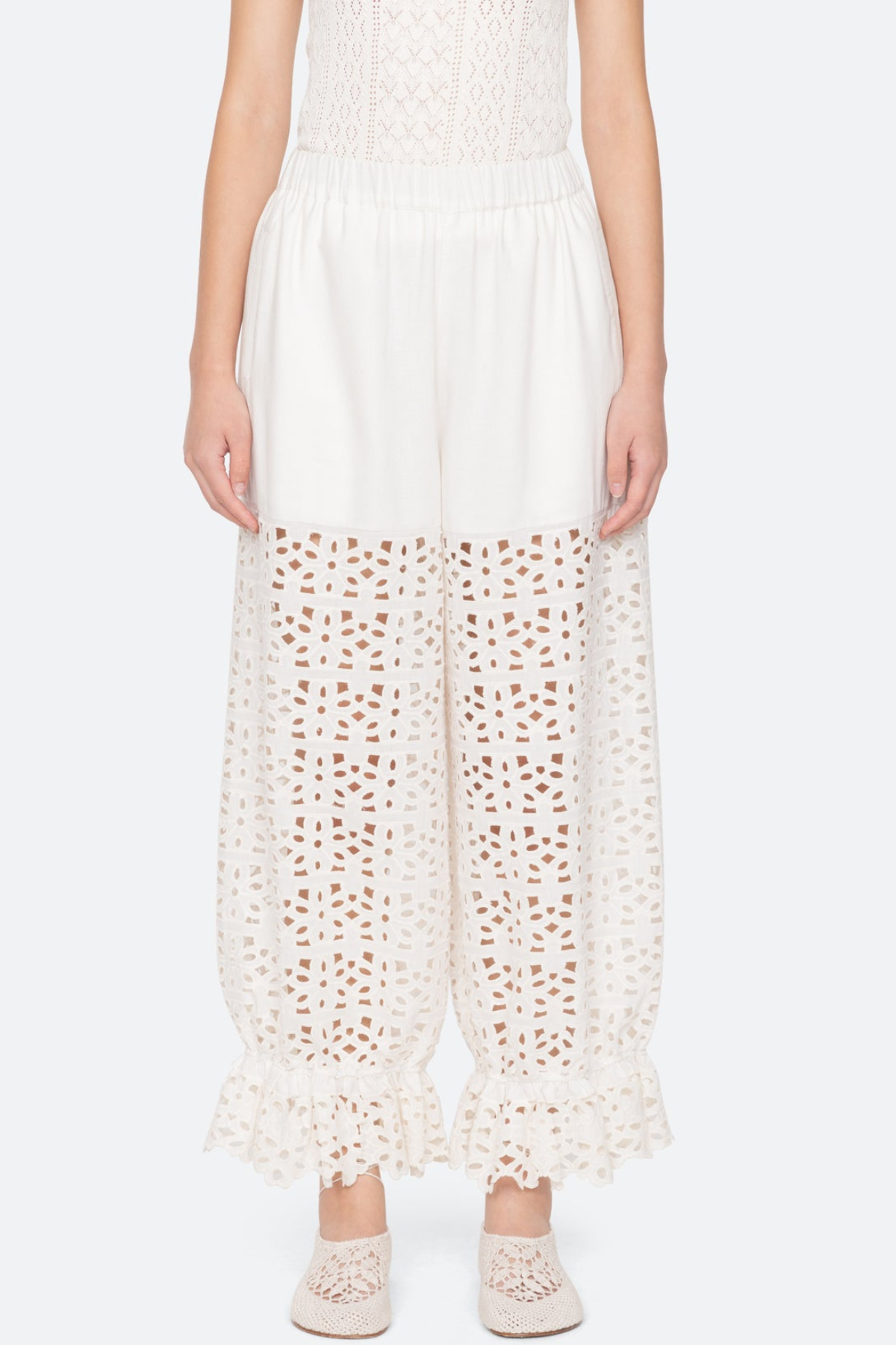 Dashiell Floral Eyelet Pants