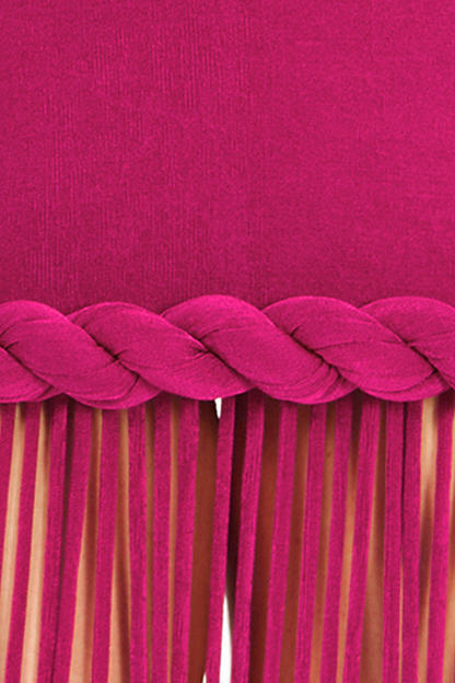 Datara Halter Rope Fringe Maxi Dress - Fuchsia