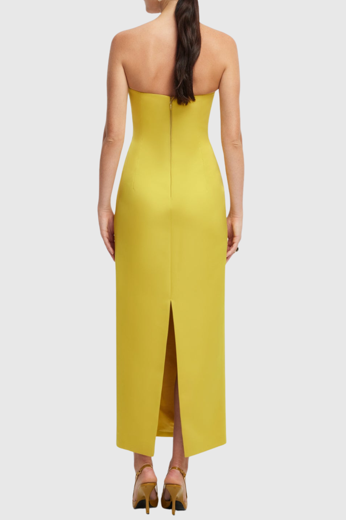 Davion Floral Embroidered Strapless Maxi Dress