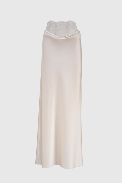 Dayia Lace Satin Maxi Skirt