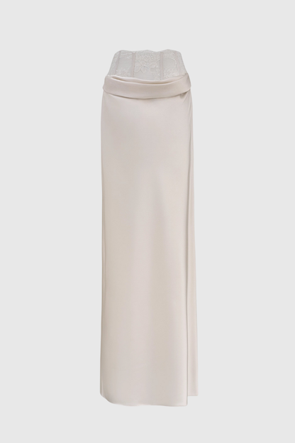 Dayia Lace Satin Maxi Skirt