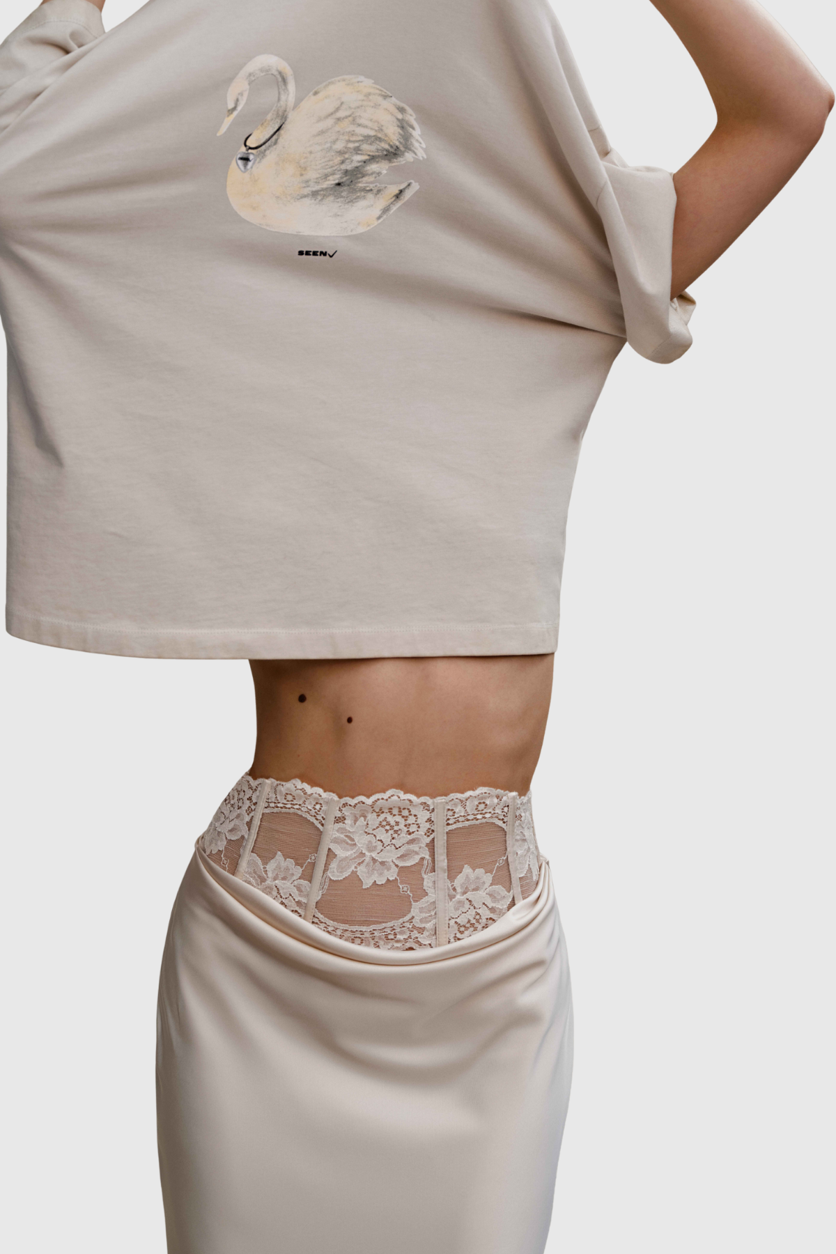 Dayia Lace Satin Maxi Skirt